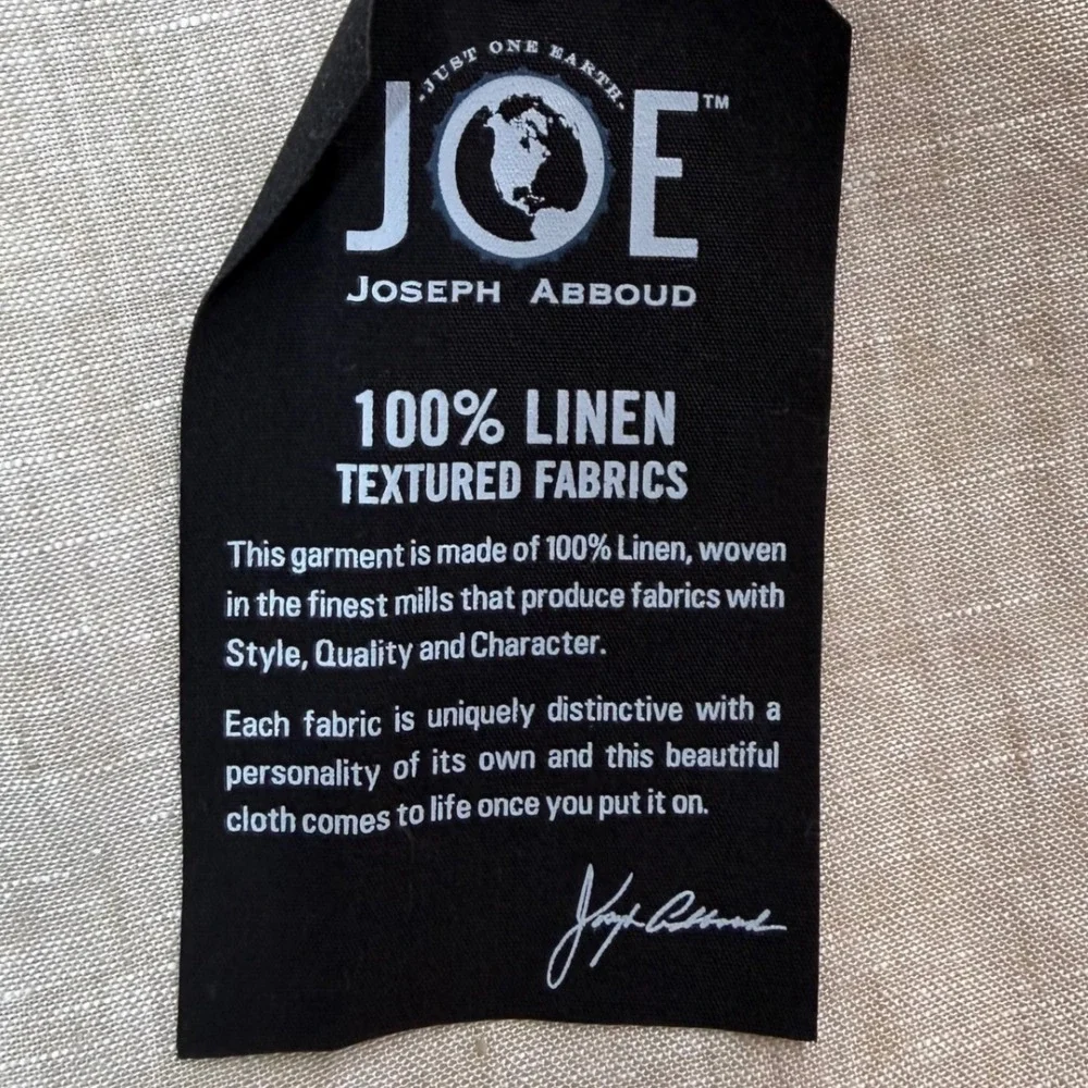 Joseph Abboud Pants Mens 36x34 Beige Linen Slim Fit Joe Textured Beachy NEW